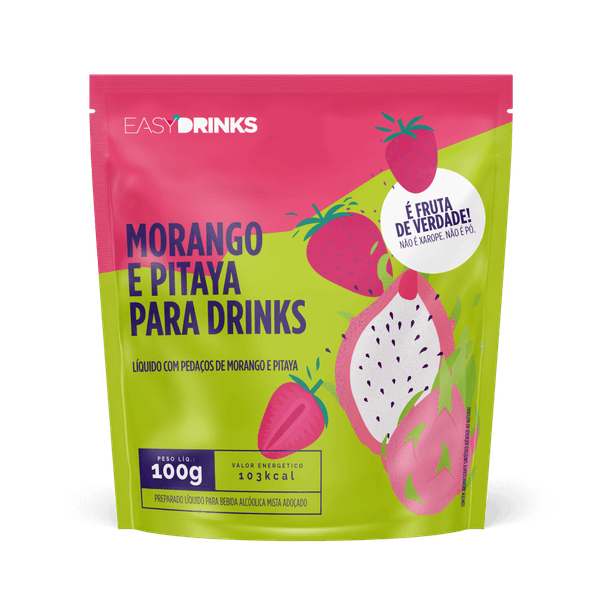 Preparado para Drinks Easy Drinks Morango + Pitaya Basta Adicionar Bebida Alcoólica 100g